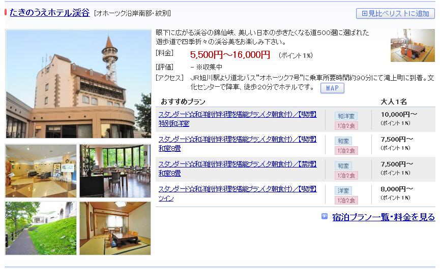 たきのうえホテル渓谷