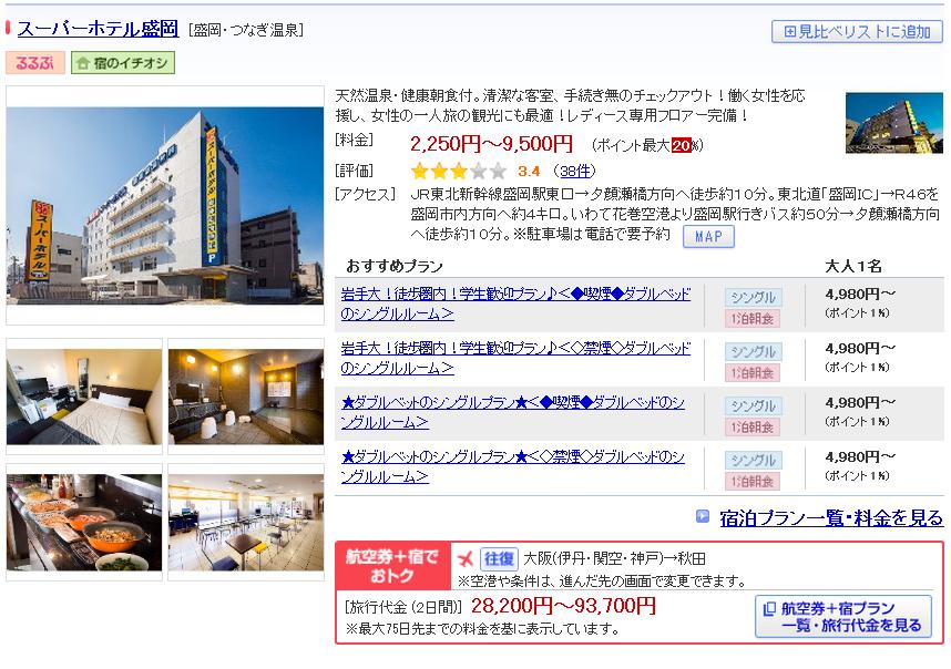 スーパーホテル盛岡