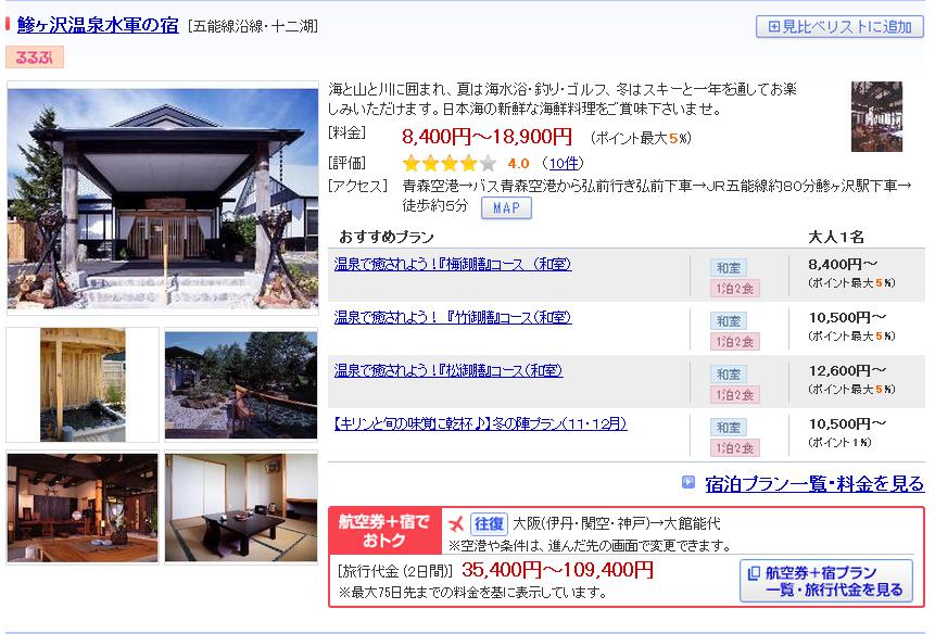 鯵ヶ沢温泉水軍の宿